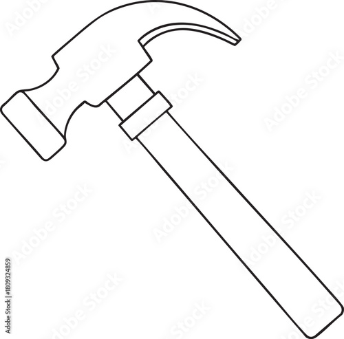 A classic hammer handtool outline for any repair work build or do it yourself project