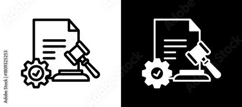 Process Compliance whiteblack icon