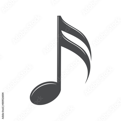 Musical note icon graphic design. Symbol of melody and composition.