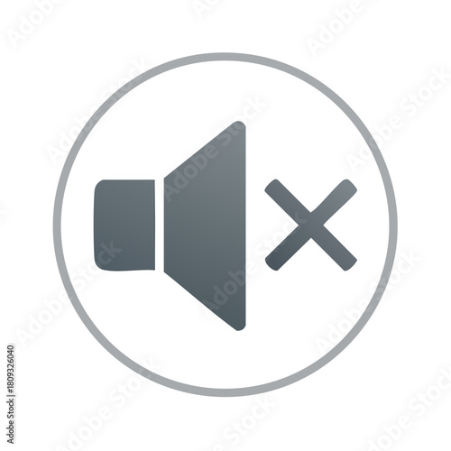 Mute speaker icon with cross symbol in a circle for silent mode