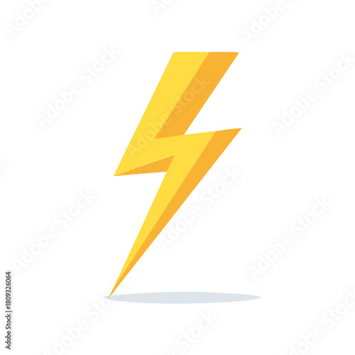 Free Download Bright yellow lightning bolt illustration showcasing energy and electrical power on a clean background - GFXLoad
