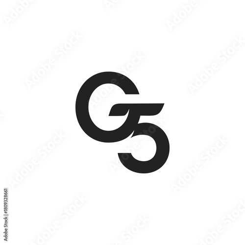 letter and number initial G5 monogram logo black color