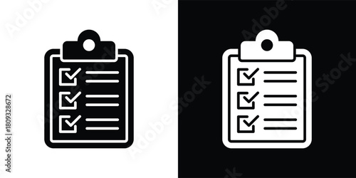 order icon set in black and white solid vector illustration