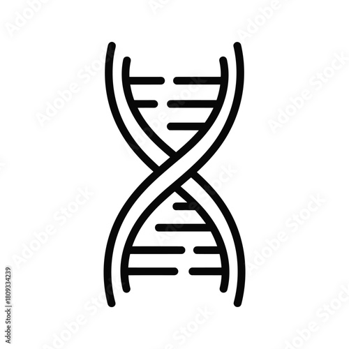 Illustration of a dna strand isolated on, representing genetic information and biological processes