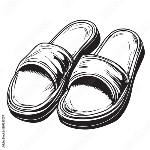 Sleeping slippers vector illustration