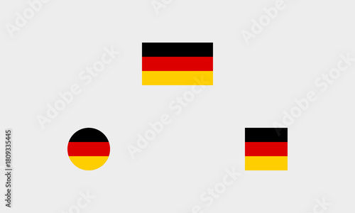 Deutschland Flaggen-Set – Professionelle Darstellung: Original, Rund und Quadratisch (korrekte Farben)
