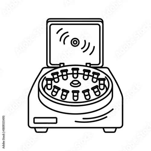Laboratory centrifuge machine spinning samples isolated on medical equipment vector illustration