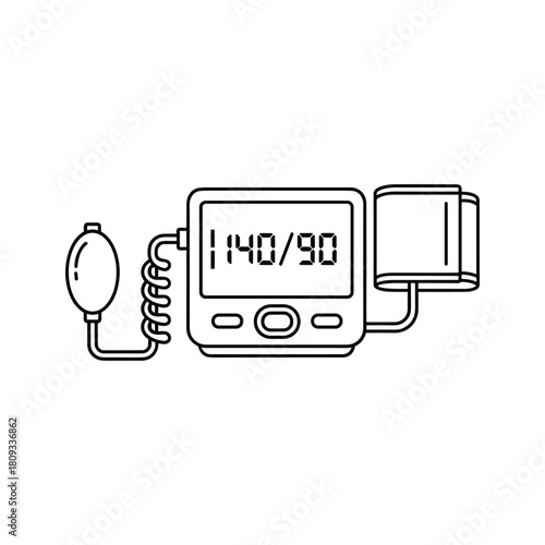 Digital blood pressure monitor isolated on device for measuring hypertension