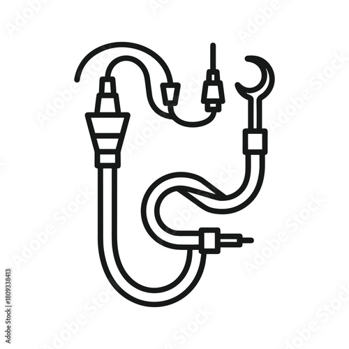 Illustration of a dental irrigation system isolated on for dental care concept