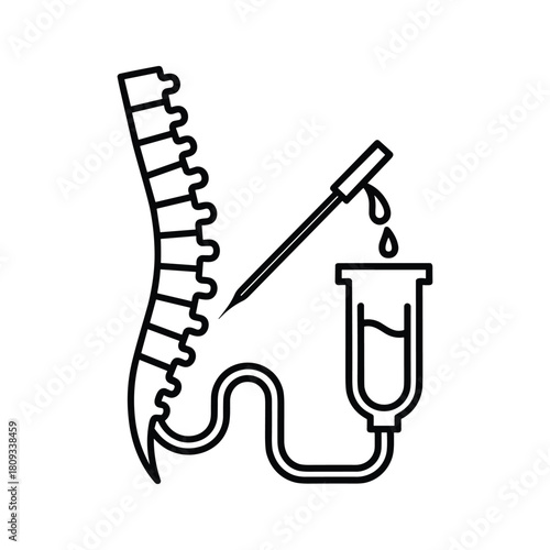 Spinal tap icon isolated on, a medical procedure to diagnose and treat spinal conditions