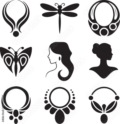 Necklace jewelry, fashion pendant, female accessory, luxury ornament, elegant choker, beauty style, beads