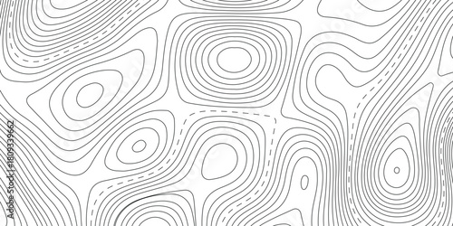 Topographic map. geographic line World map
 with elevation assignments. contour maps. Vector illustration.

