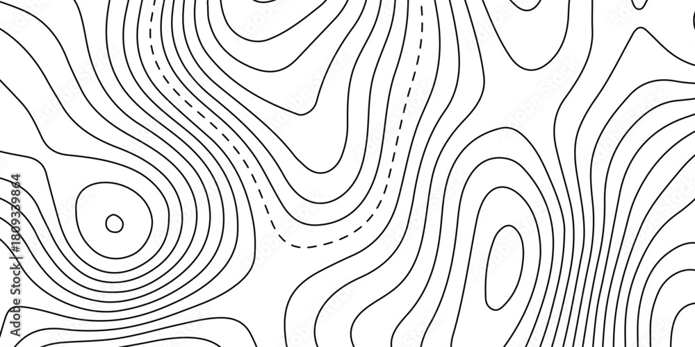 Fototapeta premium Topographic map. geographic line World map with elevation assignments. contour maps. Vector illustration.