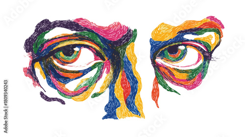 Vibrant Face and Eye Drawing for Creative Projects