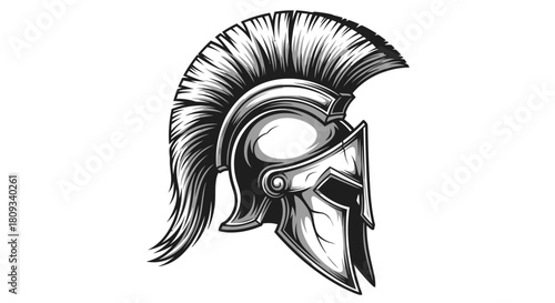 Spartan Helmet Logo Vector: Ancient Greek Warrior Mascot Design