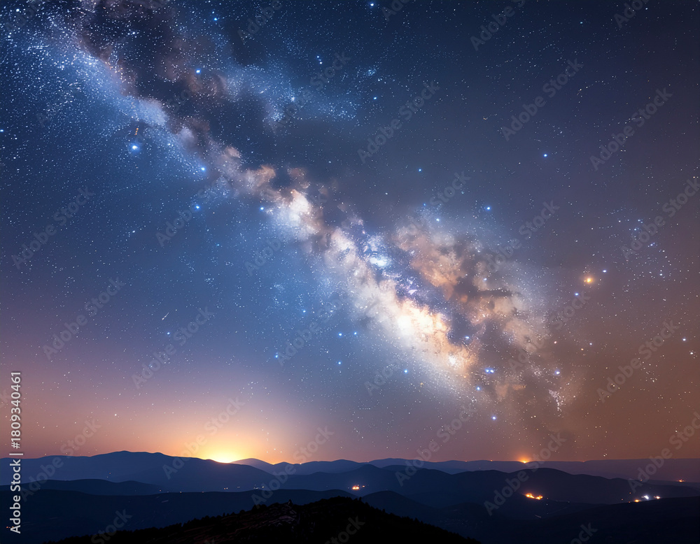 Fototapeta premium Radiant Starry Galaxy Background — High-Resolution Cosmic Design for Web & Video