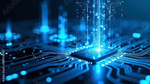 Blue chip technology abstract art image