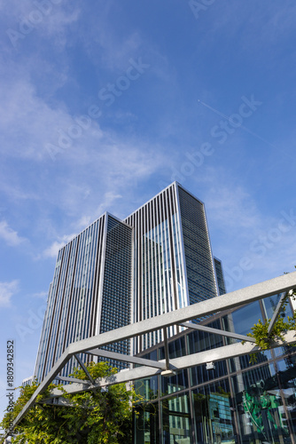 Modern Glass Office Tower, Low Angle Urban Architecture