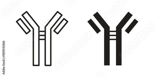 Antibody icon symbol in filled and line style. Vector icon collection