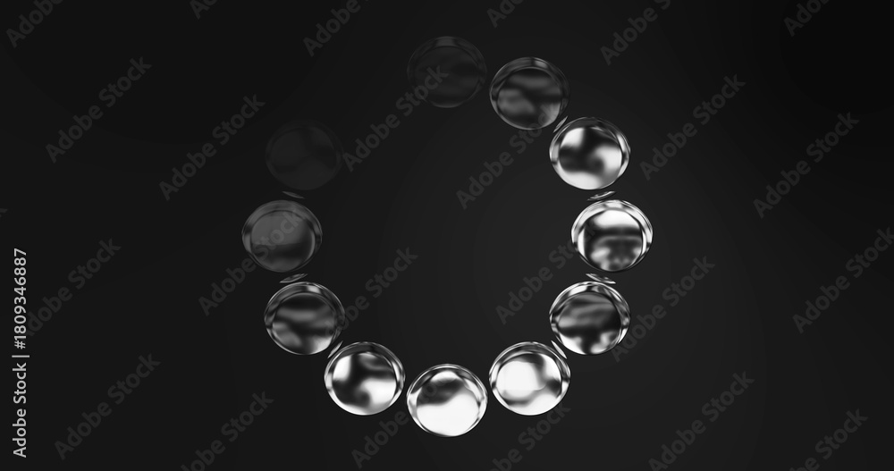 Fototapeta premium Unique GOLD circular eliptical loader animation on black. Metallic shining luxury conceptual website and software processing clip. Loading circle indicator. Computer hang screen Dotter progress bar