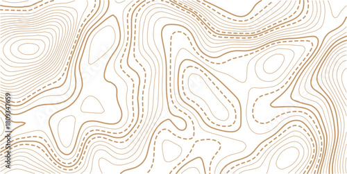 Topographic gold luxury map background. Geographic abstract pattern. The topo contour or wallpaper.Mountain trail terrain or path. 