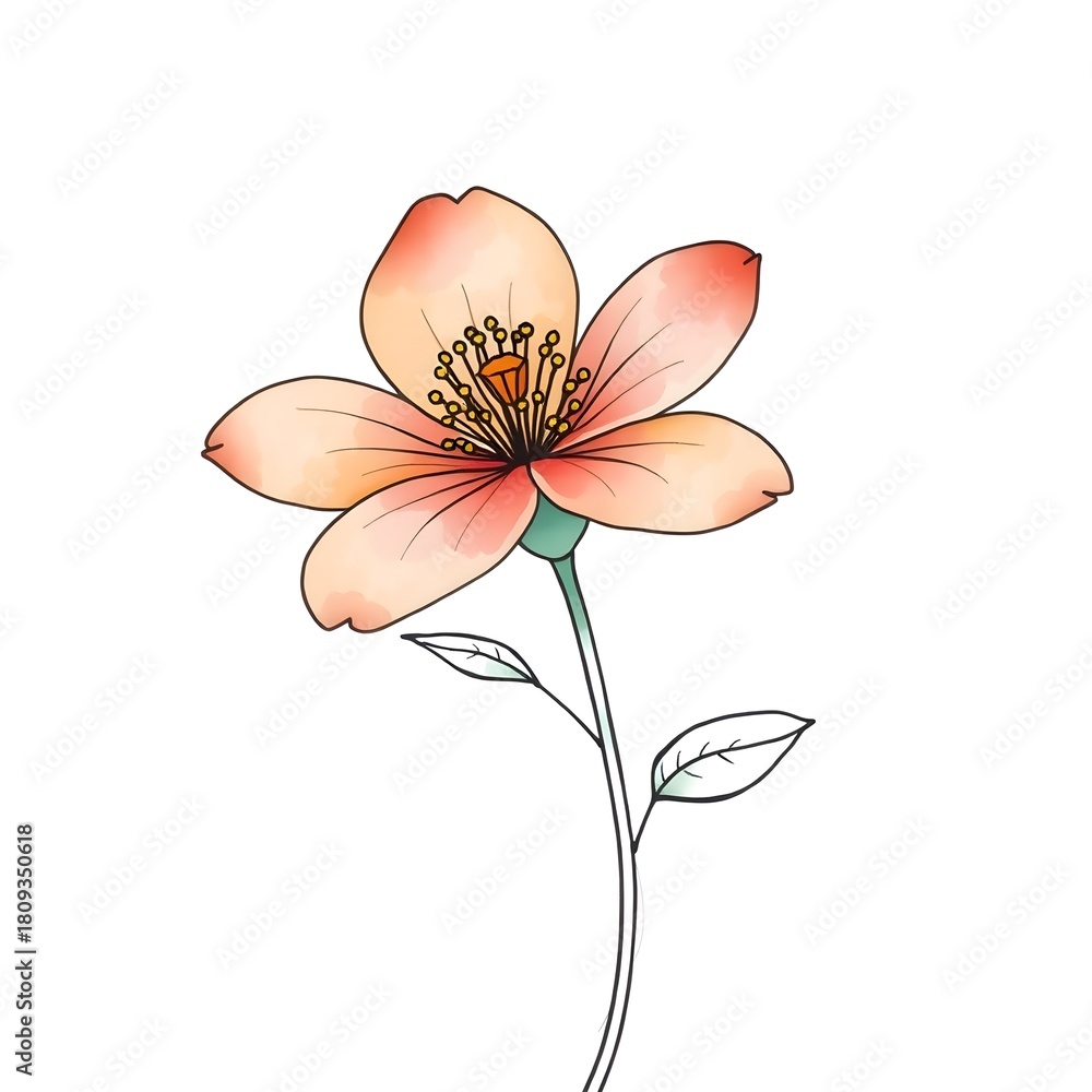 Obraz premium watercolor flower illustration