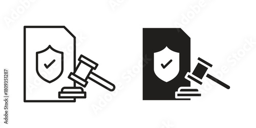 Code of conduct icon symbol in filled and line style. Vector icon collection