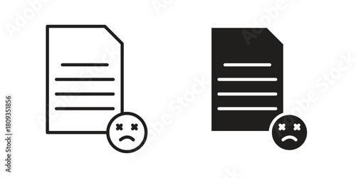 Complaint icon symbol in filled and line style. Vector icon collection