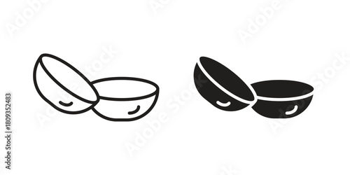 contact lenses icon symbol in filled and line style. Vector icon collection