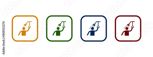 emergency shower icon vector illustration. emergency shower icon in different color design.