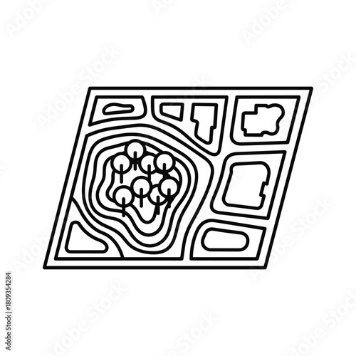 Urban planning and landscape architecture design isolated on