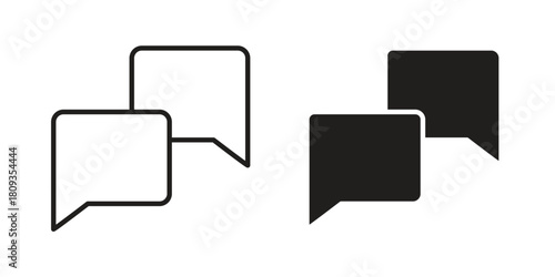 Discussion icon symbol in filled and line style. Vector icon collection