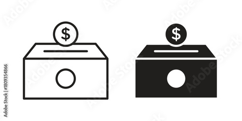 Donations icon symbol in filled and line style. Vector icon collection