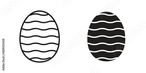 Easter egg icon symbol in filled and line style. Vector icon collection