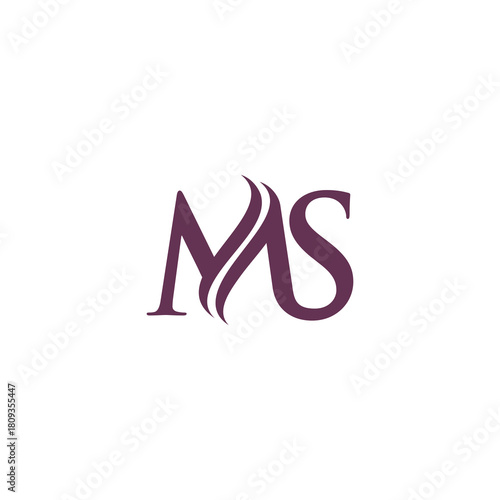 MS abstract Logo. Elegantly Designed Minimalist Monogram Logo with Stylish Lettering. Sophisticated and sleek minimalist monogram showcasing unique lettering design.