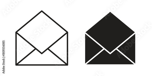 Envelope open icon symbol in filled and line style. Vector icon collection