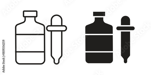 Essential oils icon symbol in filled and line style. Vector icon collection