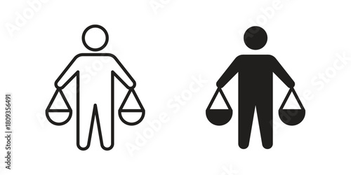 Ethics icon symbol in filled and line style. Vector icon collection