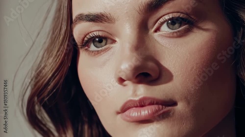 Wallpaper Mural Close-up portrait of young woman with expressive eyes and soft hair. Torontodigital.ca