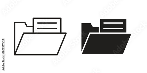 File icon symbol in filled and line style. Vector icon collection