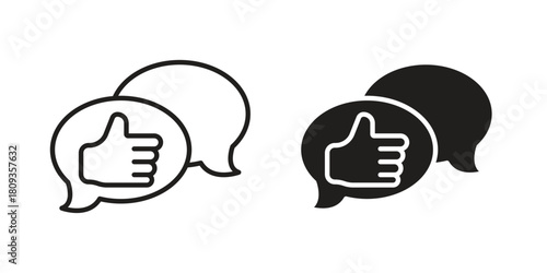 Feedback icon symbol in filled and line style. Vector icon collection