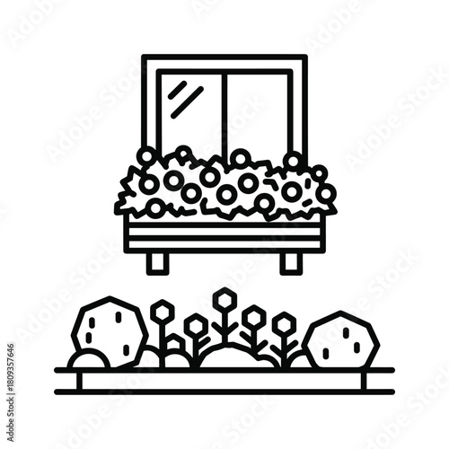 Window box with flowers and garden isolated on a charming addition to any home