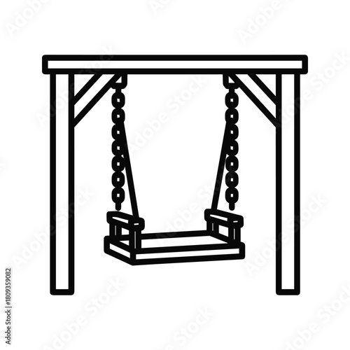 Illustration of a swing isolated on, perfect for a playground or backyard design project