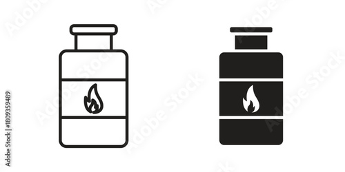 Gas cylinders icon symbol in filled and line style. Vector icon collection