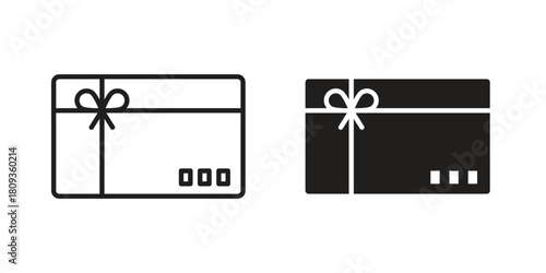 Gift voucher icon symbol in filled and line style. Vector icon collection