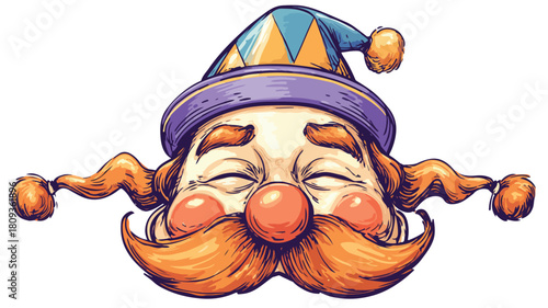 Cheerful Cartoon Character Wearing Party Hat for Festive Celebration