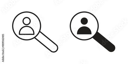 Hiring icon symbol in filled and line style. Vector icon collection