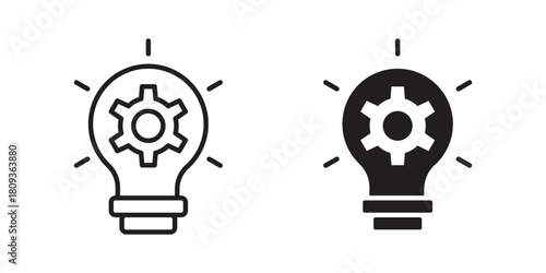 Innovation icon symbol in filled and line style. Vector icon collection