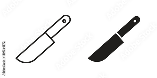 Kitchen knife icon symbol in filled and line style. Vector icon collection