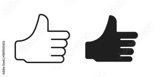 Like icon symbol in filled and line style. Vector icon collection